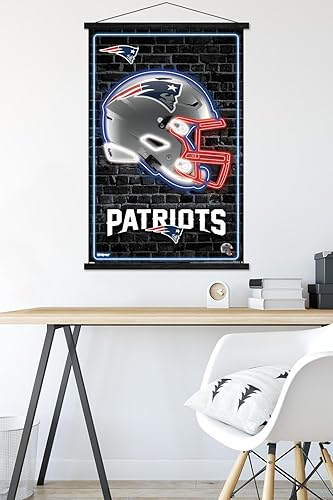 Miniatura 5 de Trends International NFL New England Patriots - Póster de pared con casco neón 23 con marco magnético