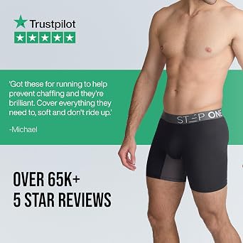 STEP ONE Mens Boxers Shorts Multipack, 5 Pairs, Anti Chafing Underwear for Men, Moisture-Wicking Boxer Shorts with 3D Pouch. Fabric Made from bamboo viscose