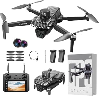 Dron GPS con cámara 4K UHD EIS para adultos, cuadricóptero plegable para adultos | Evitación de obstáculos por láser, motor sin escobillas, flujo óptico, drones FPV con transmisión en vivo 5G y 2 baterías para principiantes