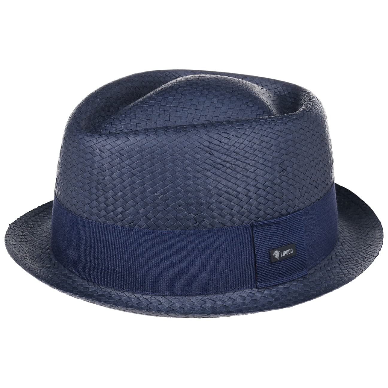 LIPODO Sombrero de Paja Uni Colour Pork Pie Mujer/Hombre - Made in Italy Verano Sol con Banda Grosgrain Primavera/Verano