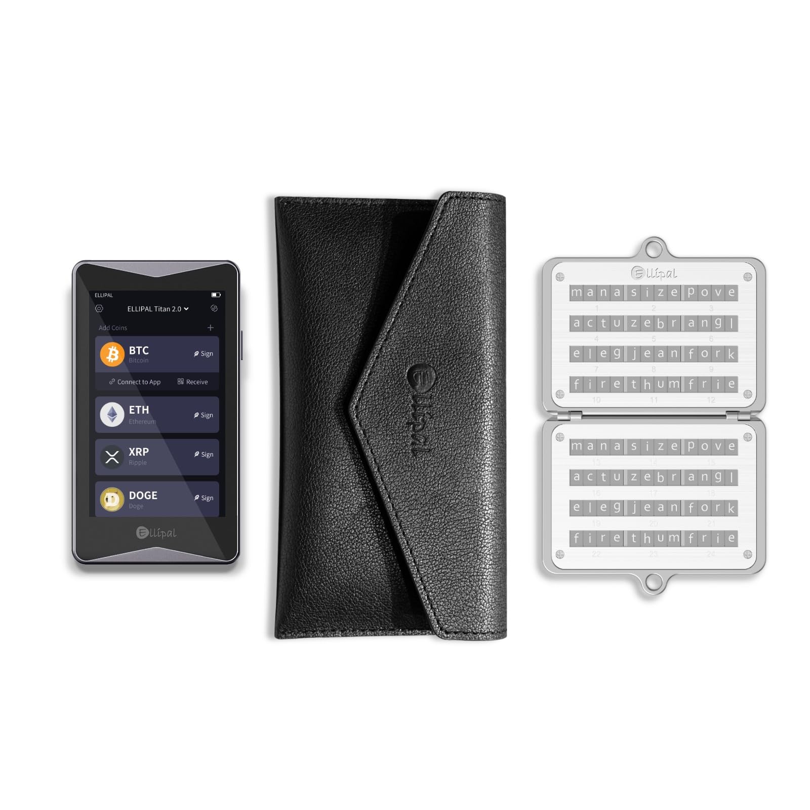 Amazon.com: ELLIPAL Titan 2.0 Crypto Wallet + Metal Seed Phrase Steel +  Black Case (3 Items) : Tools & Home Improvement