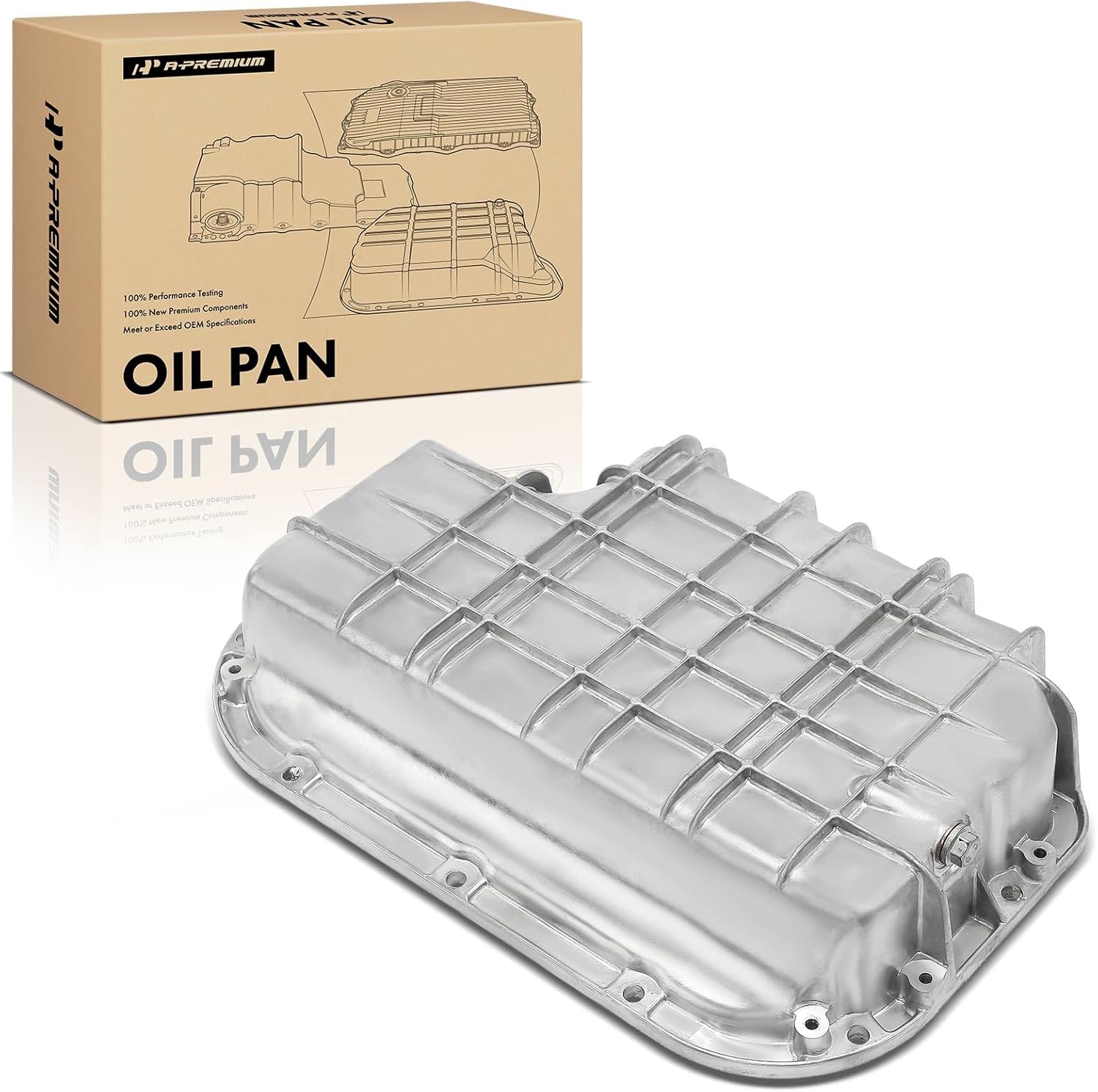 A-Premium Lower Engine Oil Pan Sump with Drain Plug Compatible with Mercedes-Benz C280 CLK320 CLK430 E320 E430 ML320 ML430 S430 S500 SL500 CL500