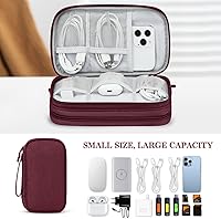 Vista 6 de FYY Organizador para cosas electrónicas, para viajes, para cables, cargadores, celular y auriculares, estuche portátil, impermeable, doble capa