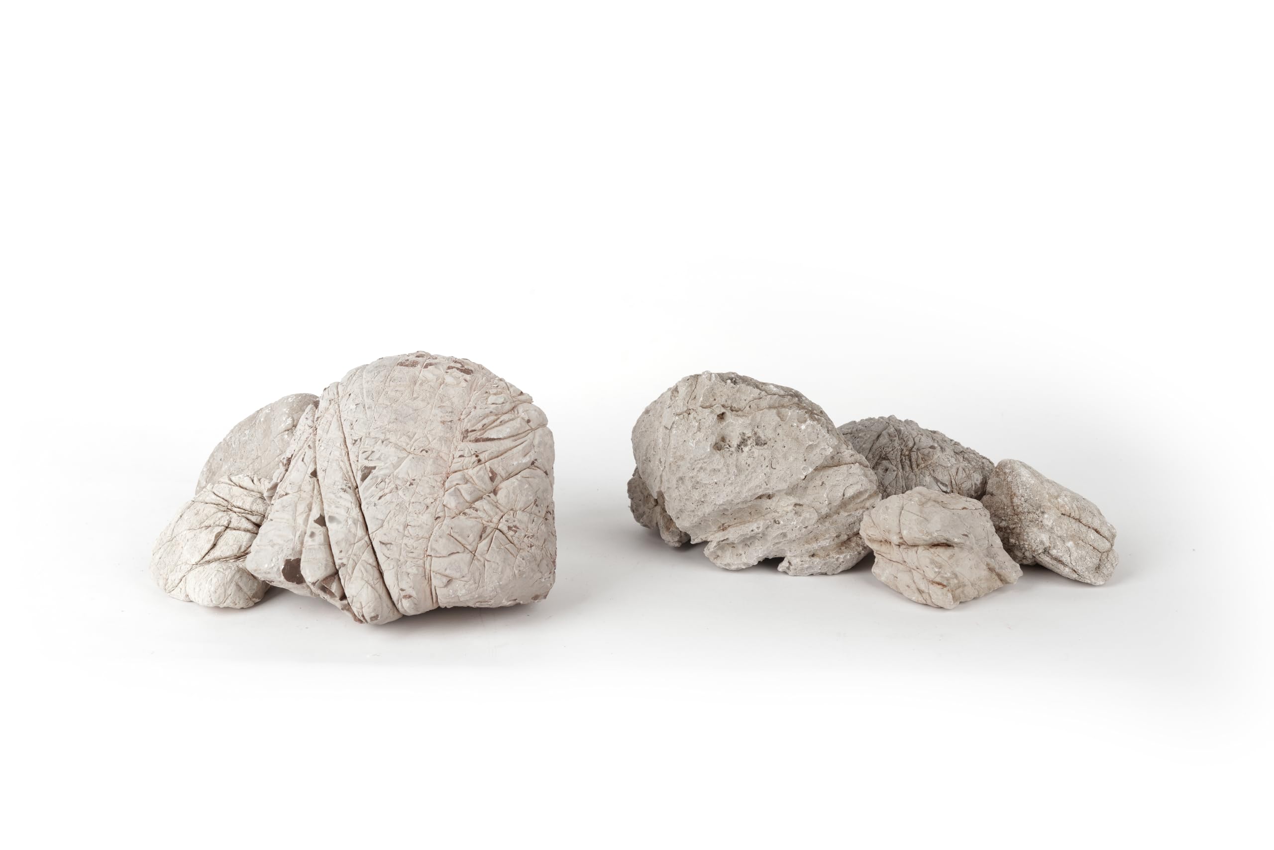 LANDEN Piedra de piel de elefante natural multitextura gris (18 libras, 3 ~ 9 pulgadas, 7 piezas) para acuario, paludario, terrarios, paisajismo, decoración de cuevas, cascadas, acantilados
