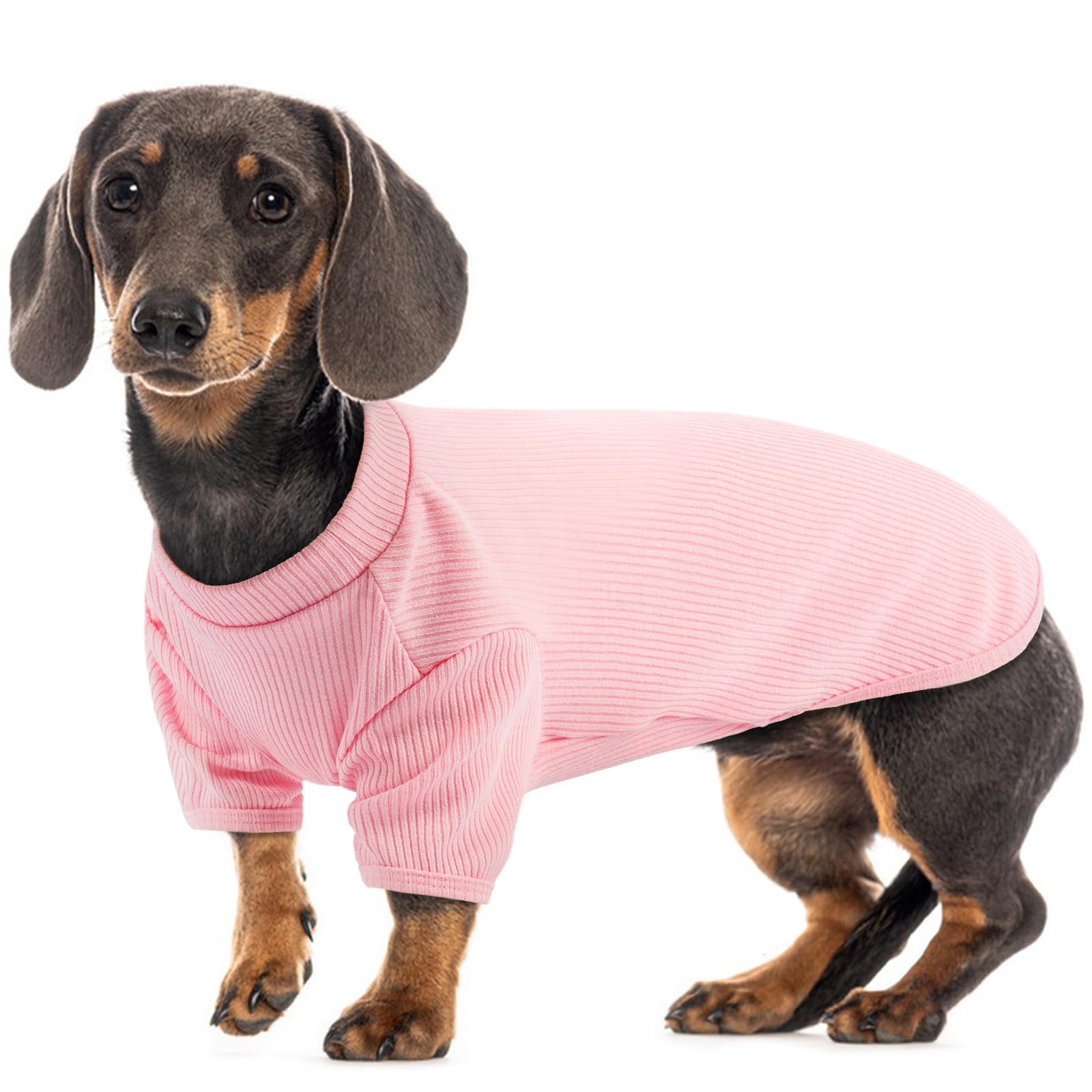 French Bulldog Dog T-Shirt M, Soft Knit Jumper for Medium Breeds Cocker Spaniel Pug, Casual Everyday Puppy Top, Stretchy Pet Tee, Lightweight Pet Sweater, Blossom Pink M — image 1