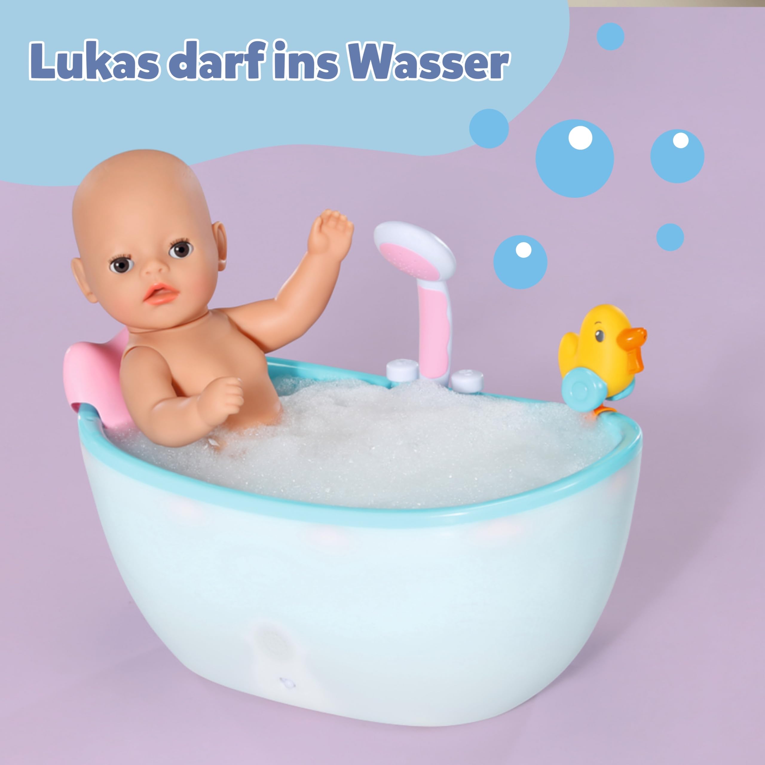 BABY Born Lukas (Little Baby Boy) - 36 cm große Babypuppe - 7 Funktionen inkl. Accessoires & Strampler - Funktioniert komplett ohne Batterien - Geeignet für Kleinkinder ab 1 Jahr