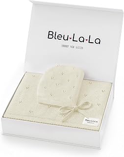 Baby Gift Set - Organic Cotton Newborn Blanket Essentials, Thoughtful Baby Shower & New Baby Gift for Boys & Girls (Pointelle - Butter Cream)