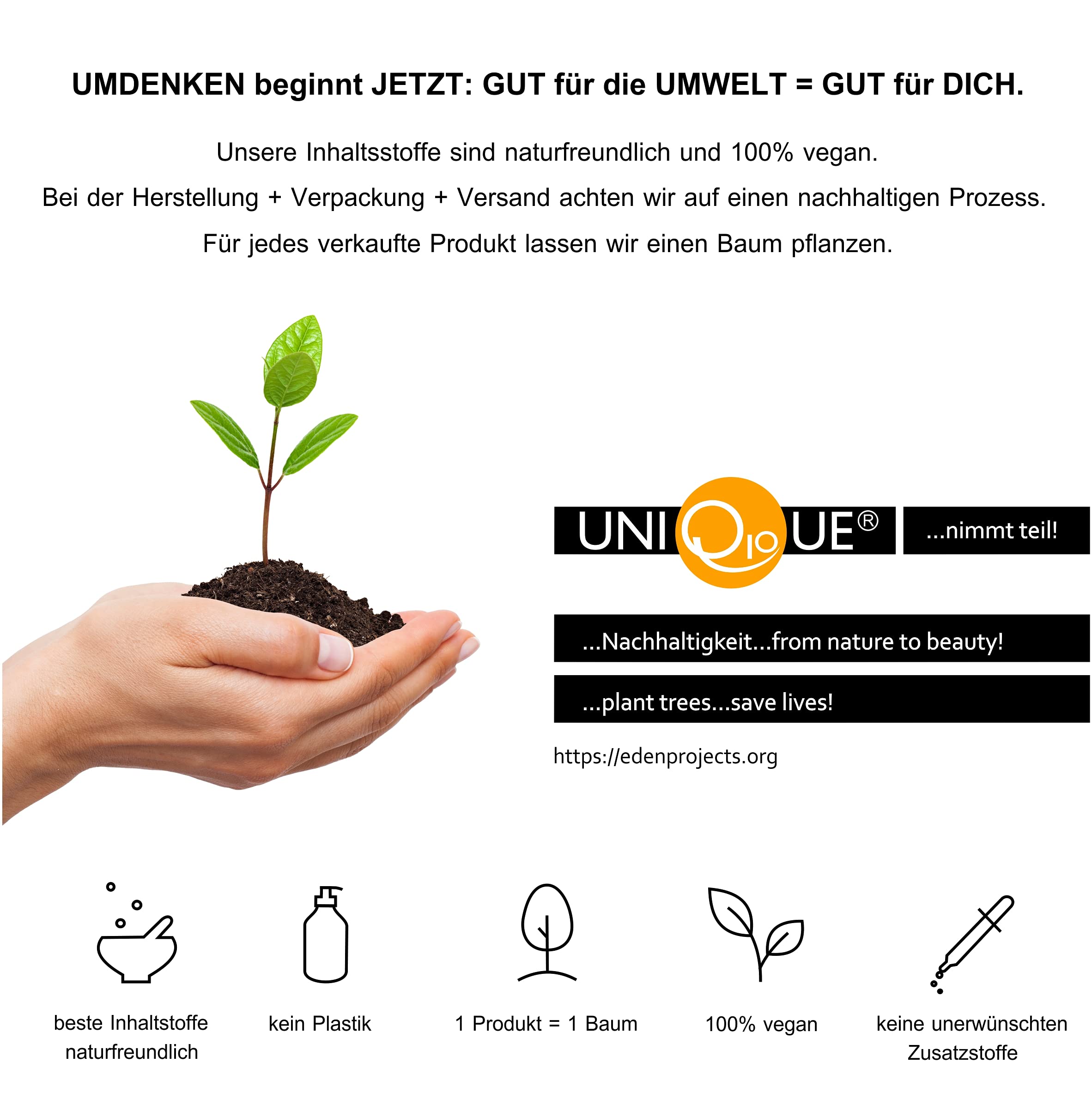 Vegane Hyaluron Feuchtigkeitscreme Gesicht mit Hyaluronsäure Hochdosiert, Zellschutz, Q10+, Made in Germany, 100 ml