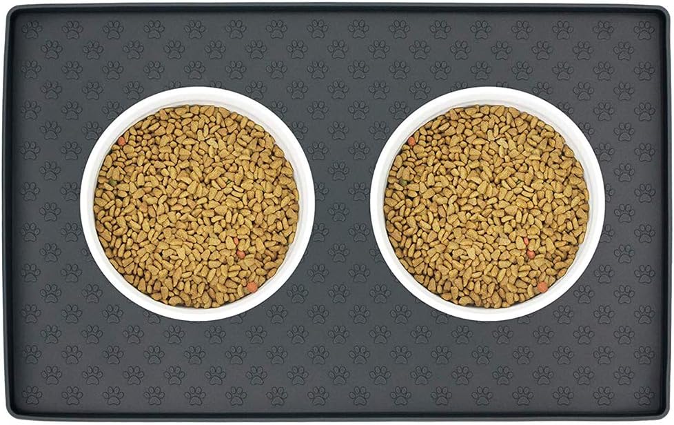 HONGMING Pet Food Mats Waterproof Anti-Slip Silicone Pet Bowl Drinking Mat