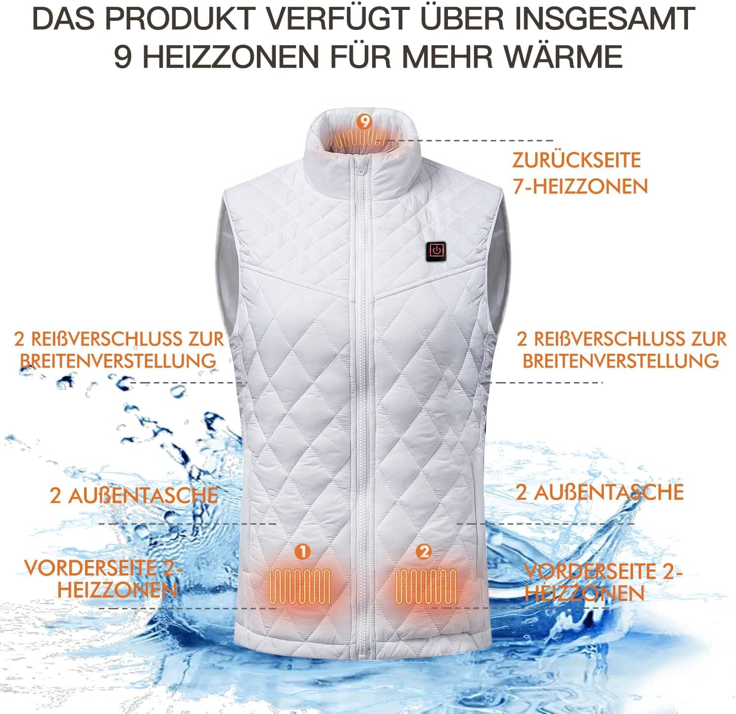 Chaleco Calefactable Hombre Mujer, USB Chaleco Chaquetas Calefactoras con Gran Zonas de Calefacción,3 Niveles de Calor (Pilas no incluidas)