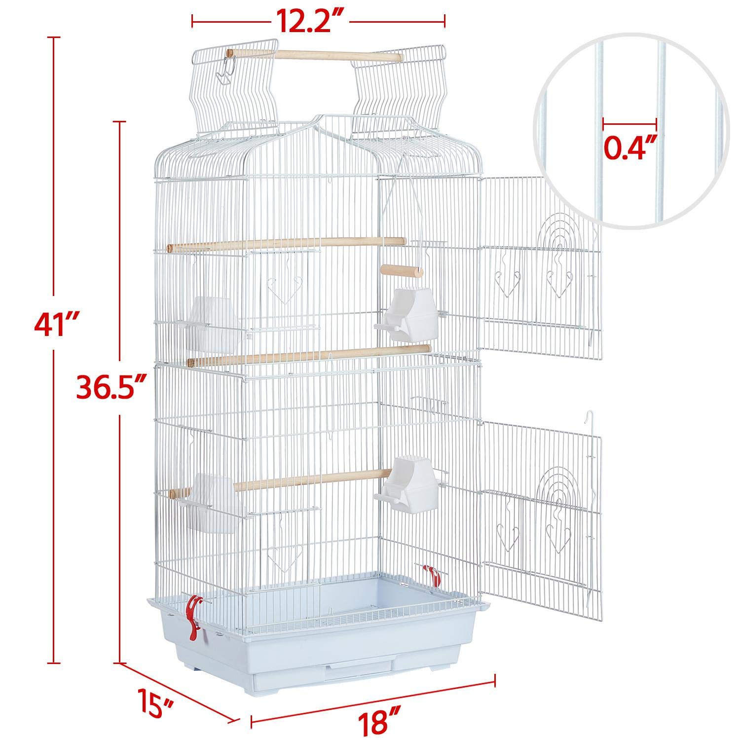 Yaheetech 36inch Open Top Medium Size Quaker Parrot Bird Cage