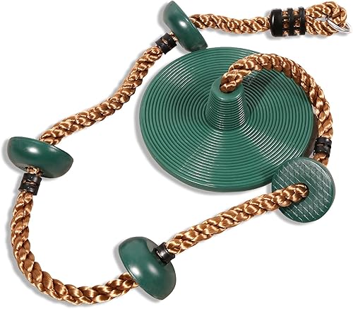 REDCAMP Columpios de cuerda de escalada para árboles, asiento de columpio de disco de plástico resistente para niños y adultos con correa para