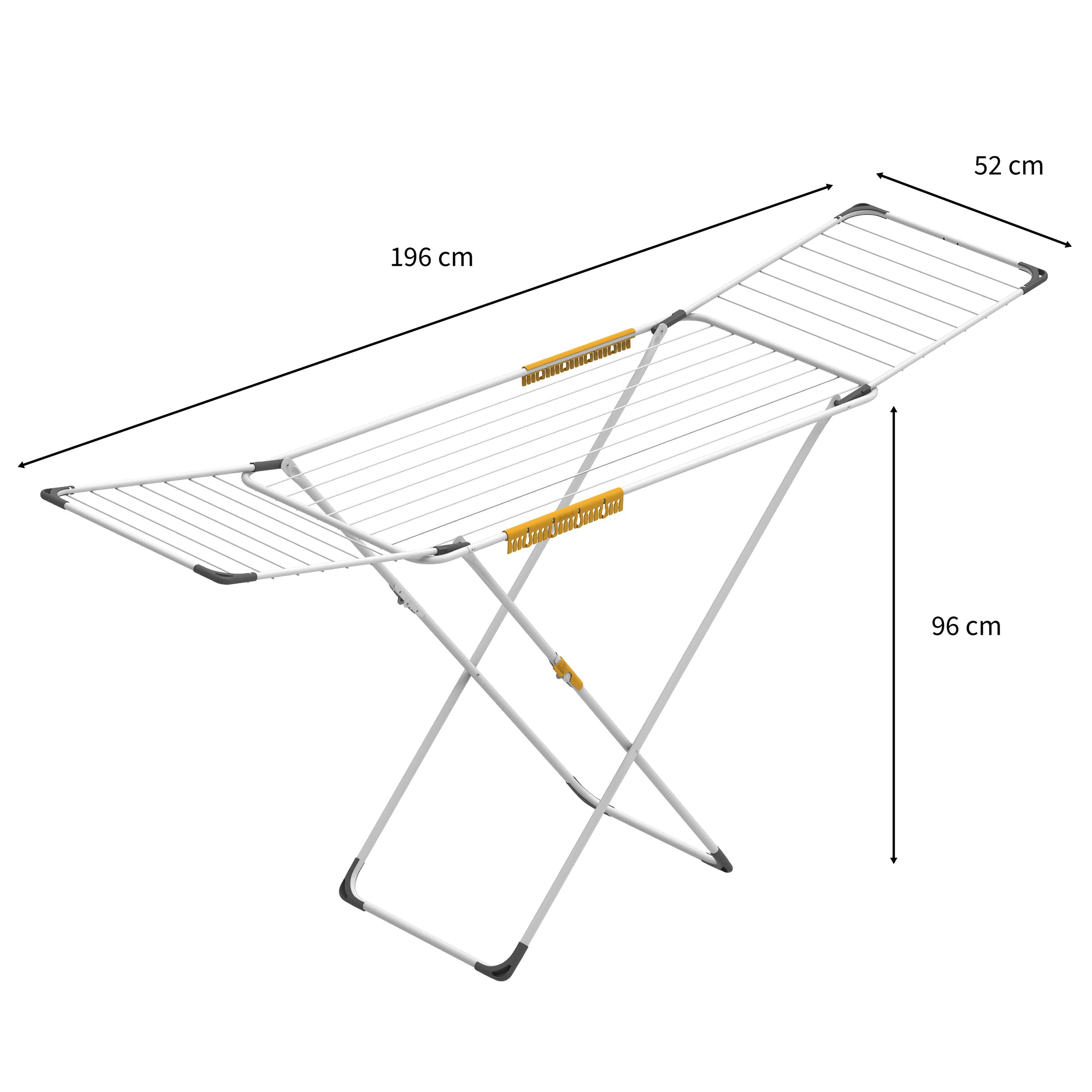 Rörets - Wäscheständer Level White - 20m Trockenlänge & Verriegelbare Flügel - 52x176x96 cm - Wäschentrocken mit Qualität und Funktionalität von Schwedens führender Wächeständermarke