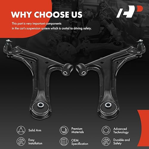 Miniatura 6 de A-Premium 2 brazos de control delanteros inferiores, con rótula y buje, compatibles con Chevrolet Cavalier 1995-2005, Pontiac Sunfire 1995-2005