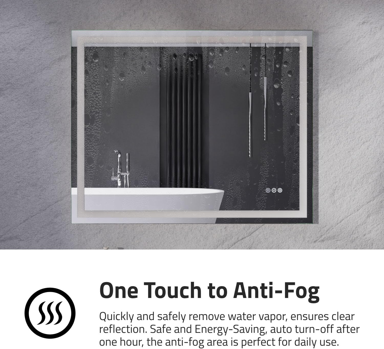 ANZZI Led Mirror for Bathroom 32"x40", Vanity Frameless Mirror with Lights, Adjustable Brightness, LED in Front, Light Bathroom Mirror, Anti-Fog (BA-LMDFX010AL)