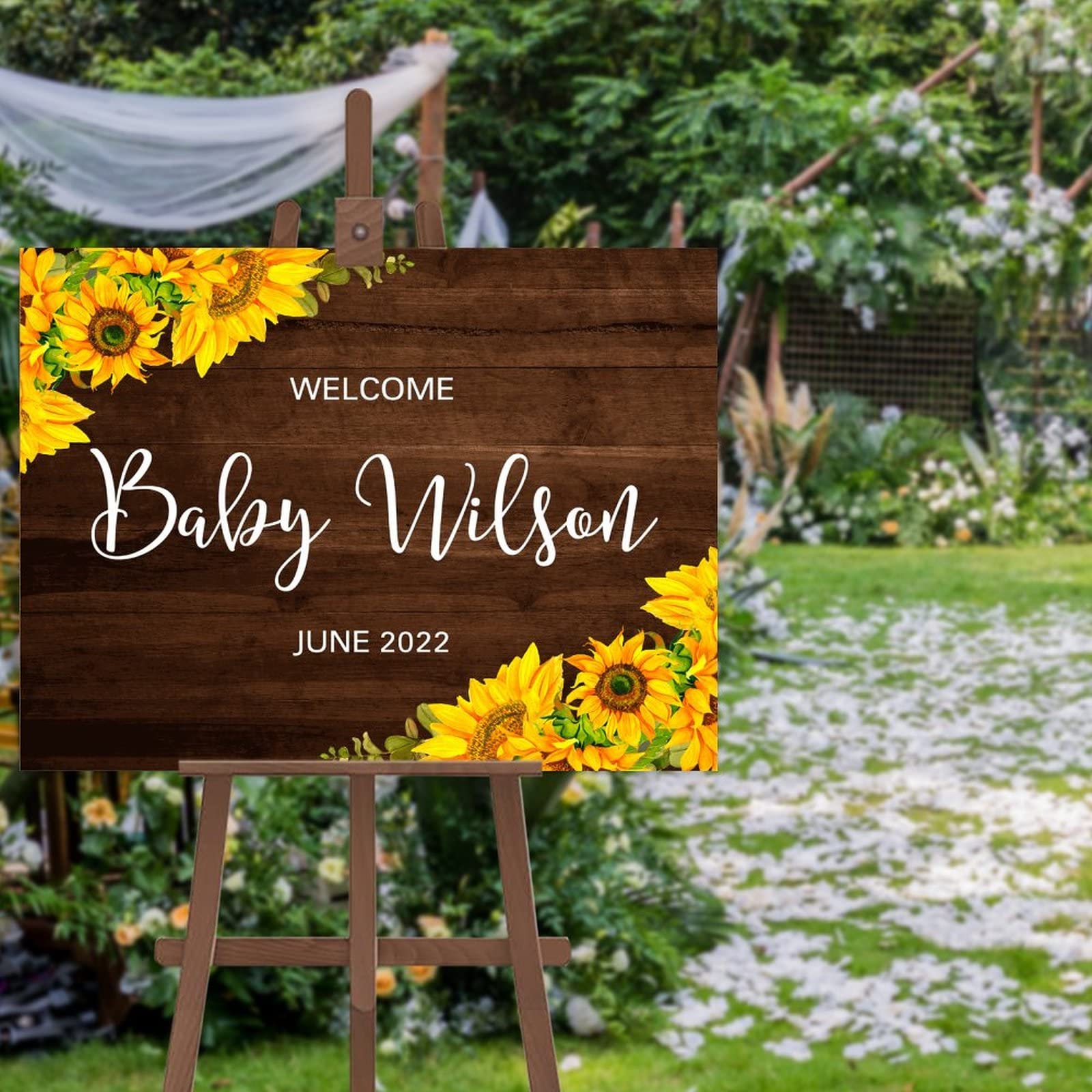 Panneau de bienvenue mariage en bois noble, décoration personnalisée pour réception