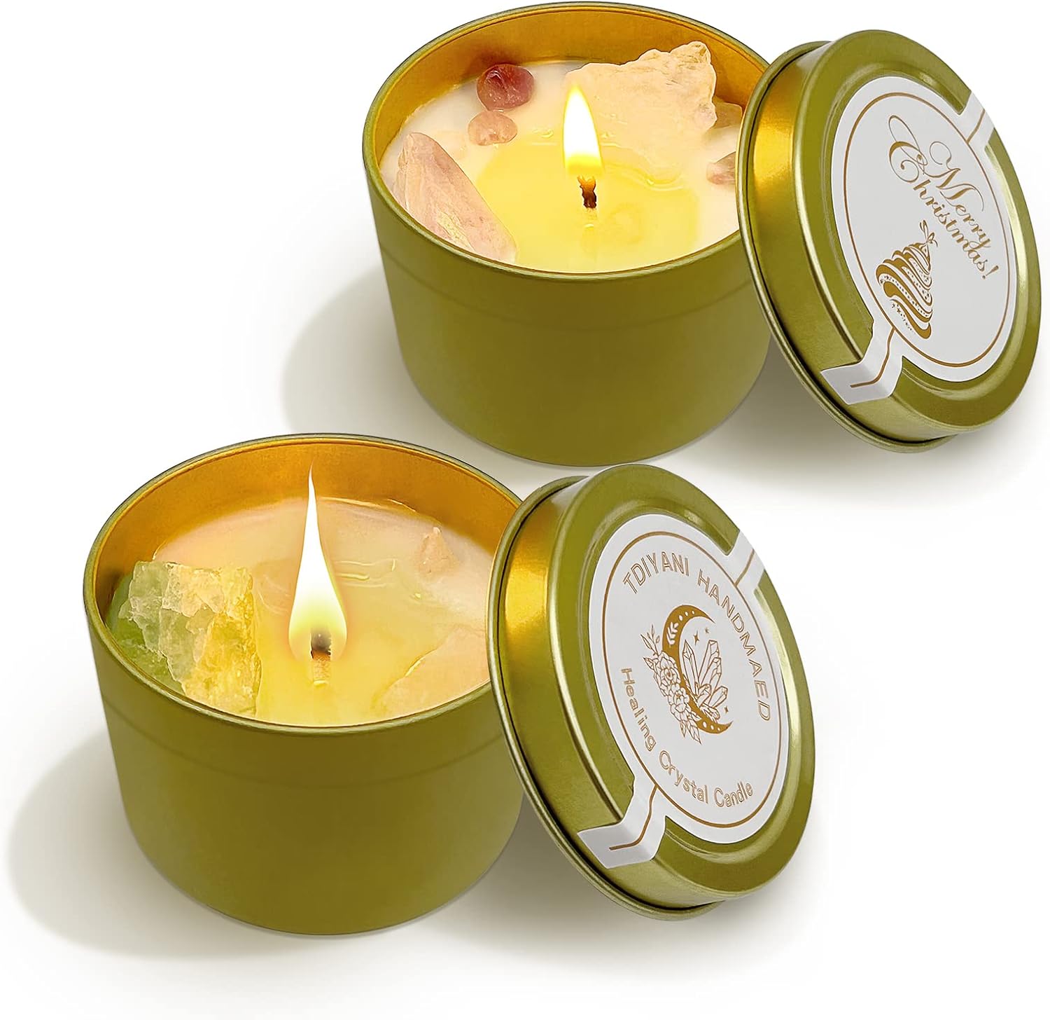 Healing Crystal Scented Candle, Birthday Candles, Natural