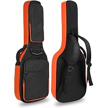LETSROCK Electric Guitar Case with 0.7 Inch Thick Padding 3 Pockets with Electric Guitar Gig Bag, Adjustable Shoulder Strap Compatible with 39 Inch Electric Guitar Black