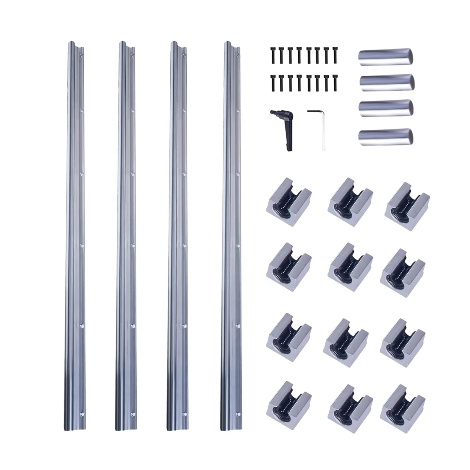 Splicing Linear Guide Rails R16 R20 3000mm 4000mm + R16UU R20UU Bearing housing(4000mm,SBR16)