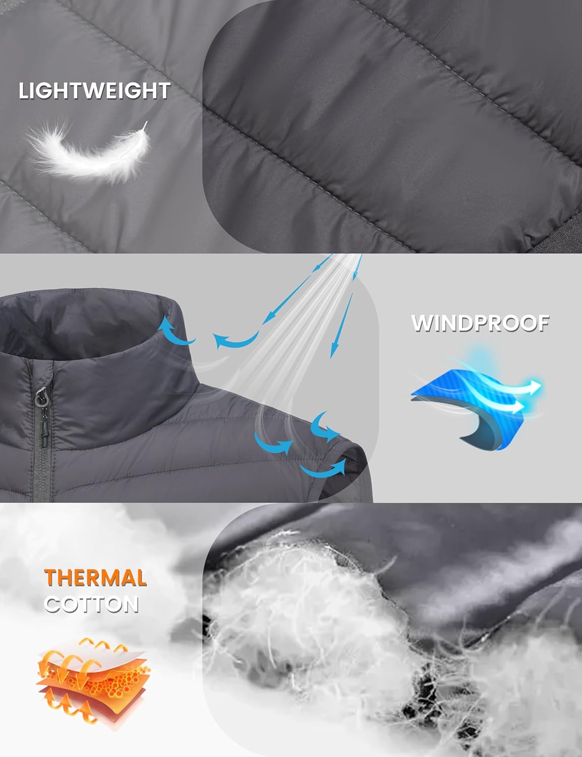 Little Donkey Andy Men's Lightweight Packable Puffer Vest Outerwear Warm Quilted Sleeveless Jacket for Golf Running Casual - Image 5