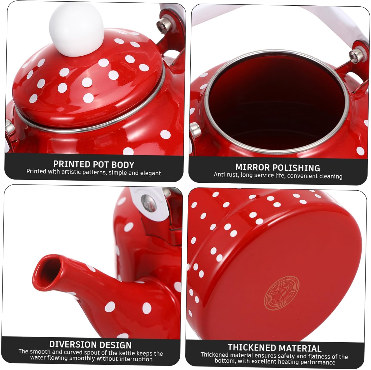 Colorful Floral Tea Pot Enamel Tea Kettle Stovetop Kettle 1.7l Friends