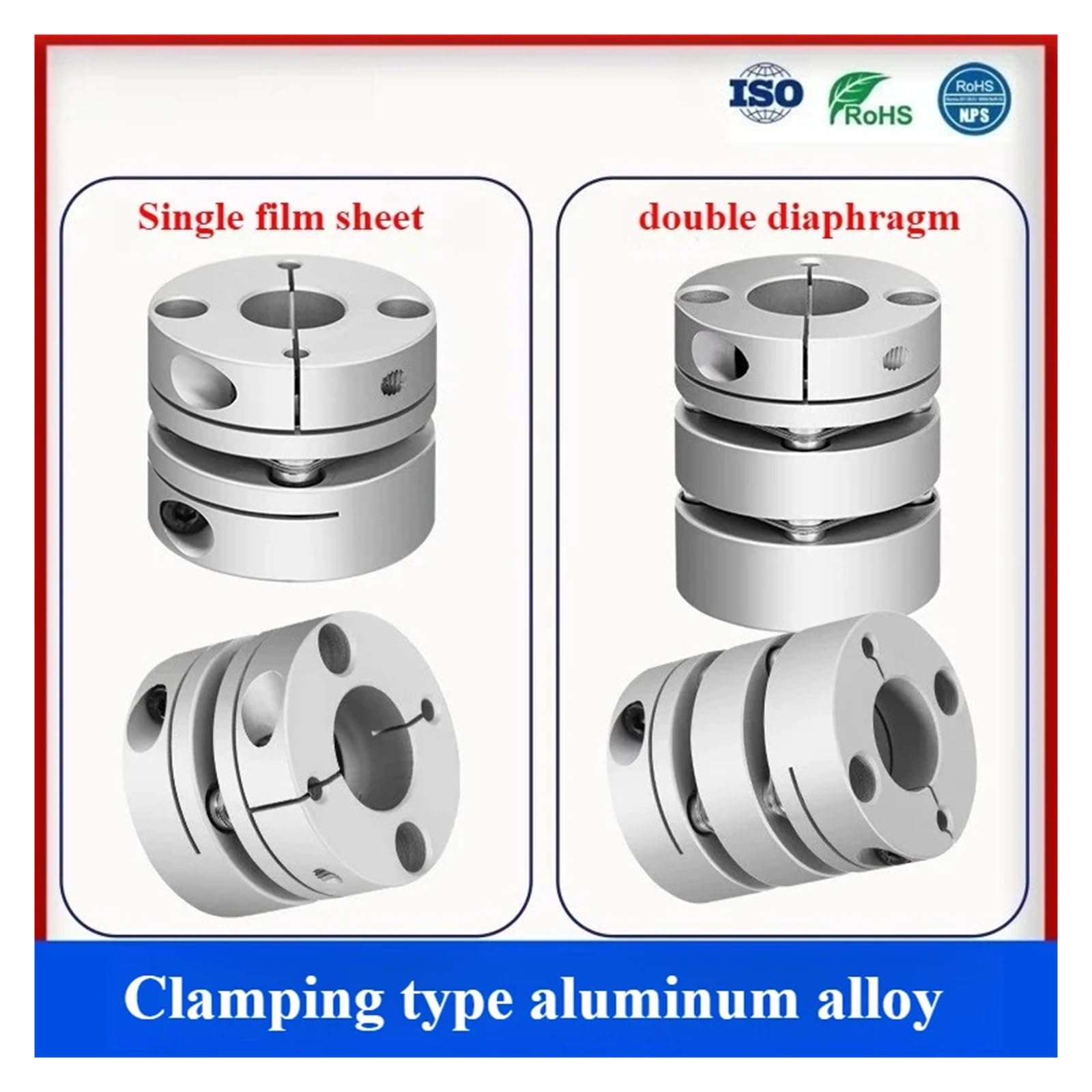 Acoplamientos flexibles, CSCA-D56x45 Acoplamiento servo paso a paso de aleación de aluminio de diafragma único 56x45 mm Diámetros de 18-25 mm(22mm to 22mm)