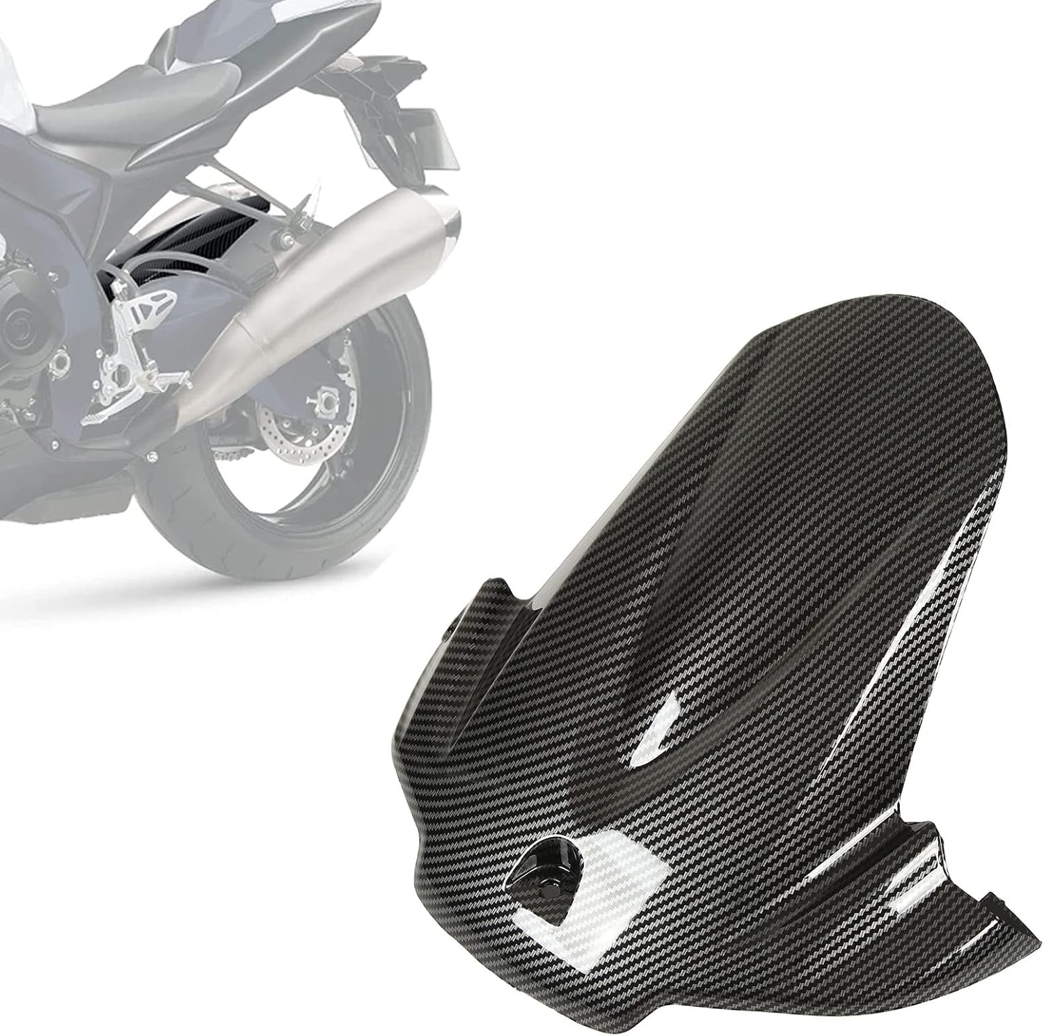 Rear Mudguard Tire Hugger, Motorcycle Rear Mudguard Wheel Tire Hugger Replacement for GSXR1000 K9 2009 to 2016 (Carbon Fiber)