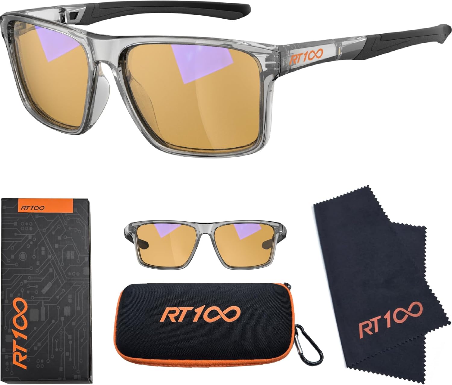 HD Premium Gaming and Computer Screen Yellow Tint Glasses Blue Light Blocking 86% Reduce Glare Anti Eyestrain P1a Shiny Clear Gray Yellow image 7 of 9 B0F9F1BJN1