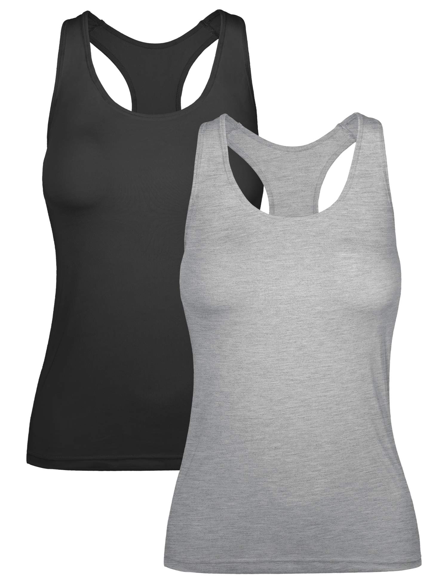 Women's Workout Racerback Tank Tops with Built in Bra Yoga Fitness Activewear Running Gym Exercise Shirts