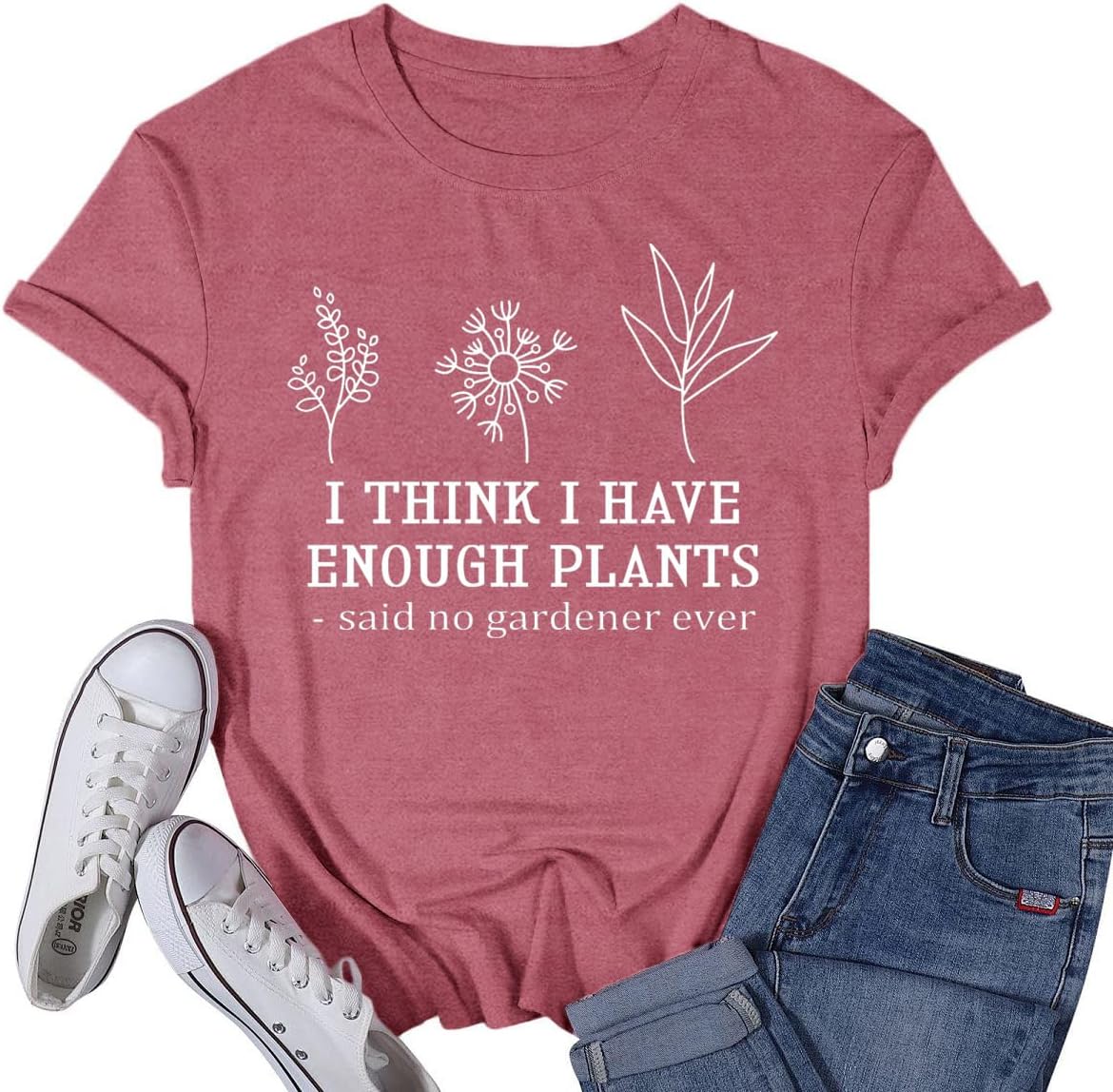 Garden Plant Shirt for Women Gardening Gardener Lover T-Shirt I Think I Have Enough Plants Tee Tops