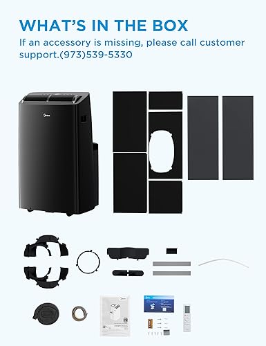 Miniatura 9 de MIDEA MAP12S1TBL - Convertidor HE, deshumidificador y ventilador de aire acondicionado portátil, 12,000 BTU para habitaciones de hasta 450 pies