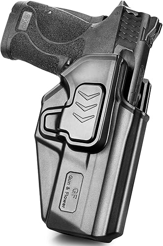 Miniatura 7 de GUN & FLOWER OWB Holster for M&P Shield 9mm EZShield 380 EZ, Red Dot Compatible, Index Finger Release, Adjustable Cant, Right Hand  PaddleBelt Clip