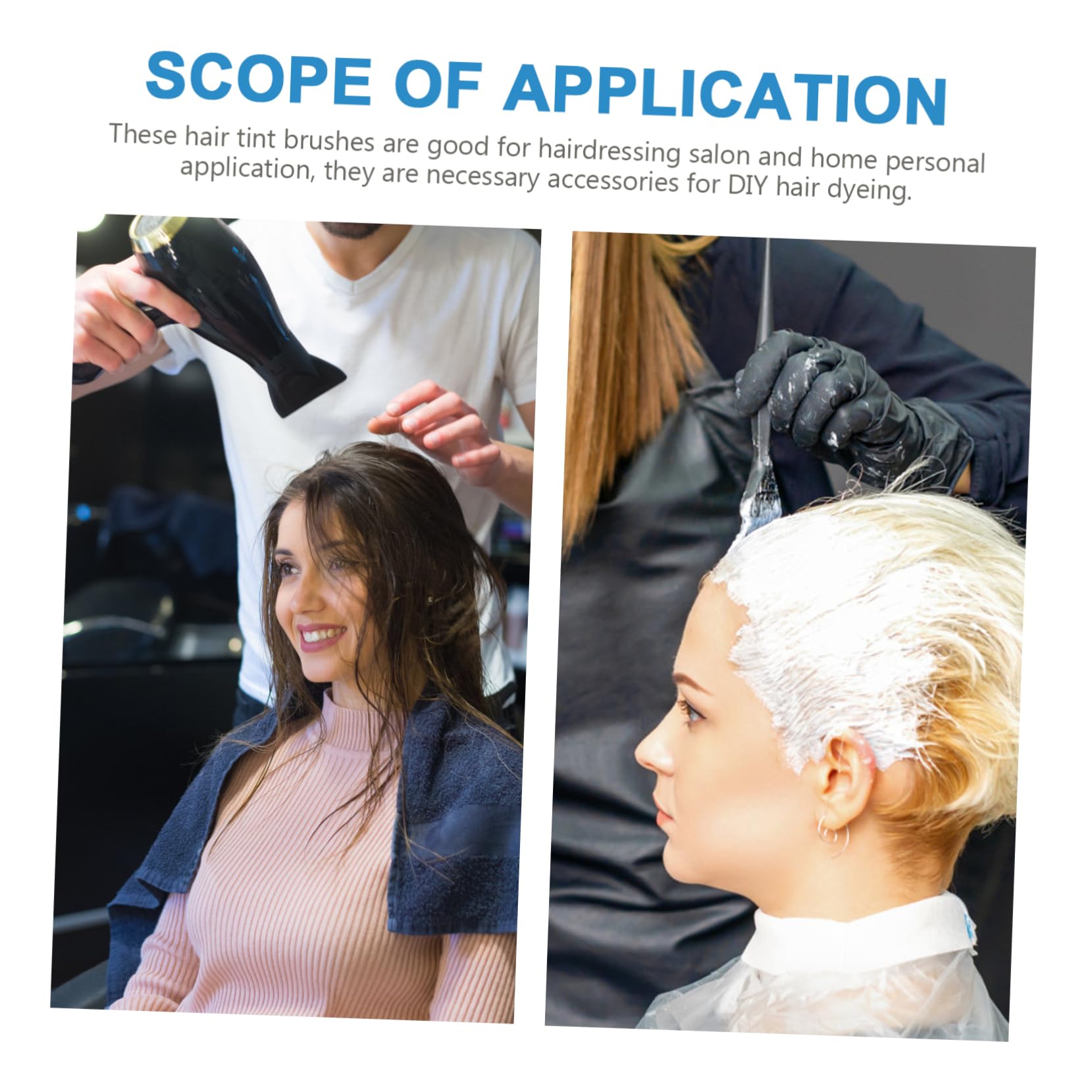 TOVINANNA Silicon Dye Brush Set of 6pcs Tint Brush Hair Dye Applicator for Hair Coloring