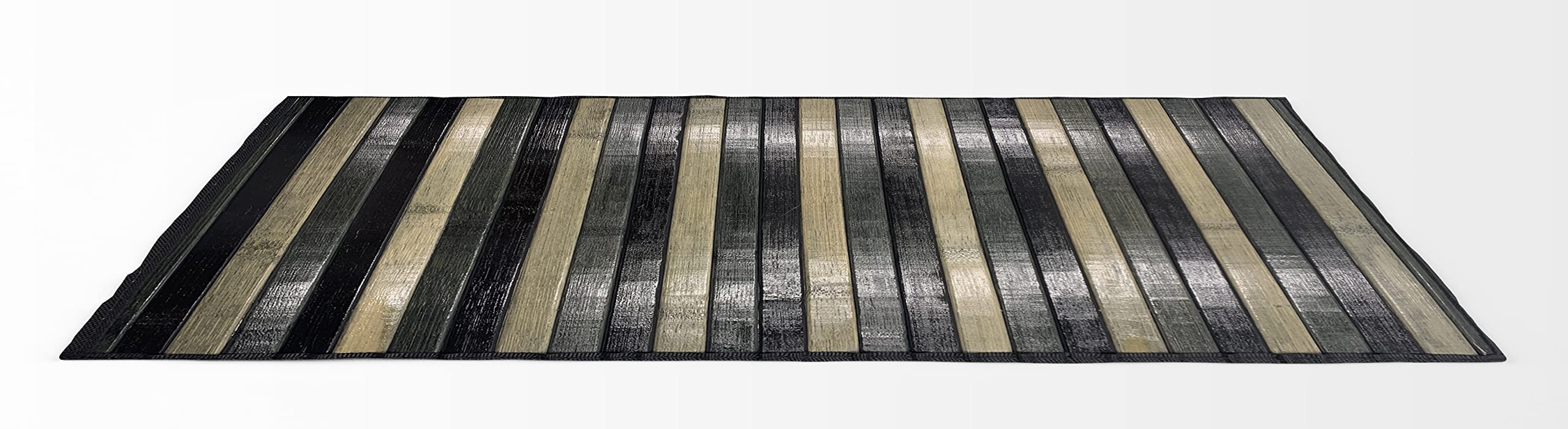 Amazon.de: Bambus-Teppich aus Holz, rutschfest, waschbar, 50 x 175 cm,  Schwarz