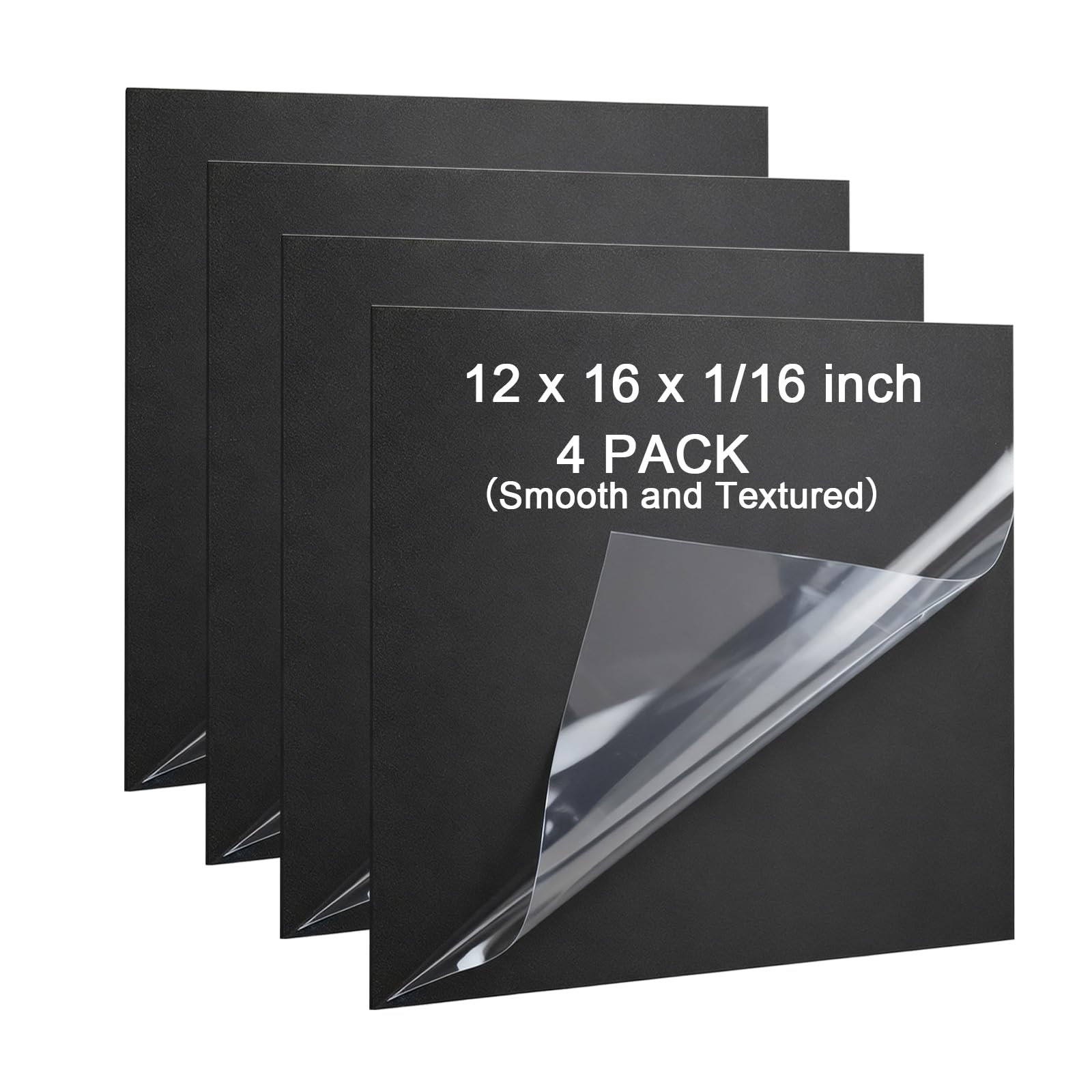 Black ABS Plastic Sheets - 3 Pack 1/8" Rigid Boards -17 Black ABS Plastic Sheets - 3 Pack 1/8" Rigid Boards -17