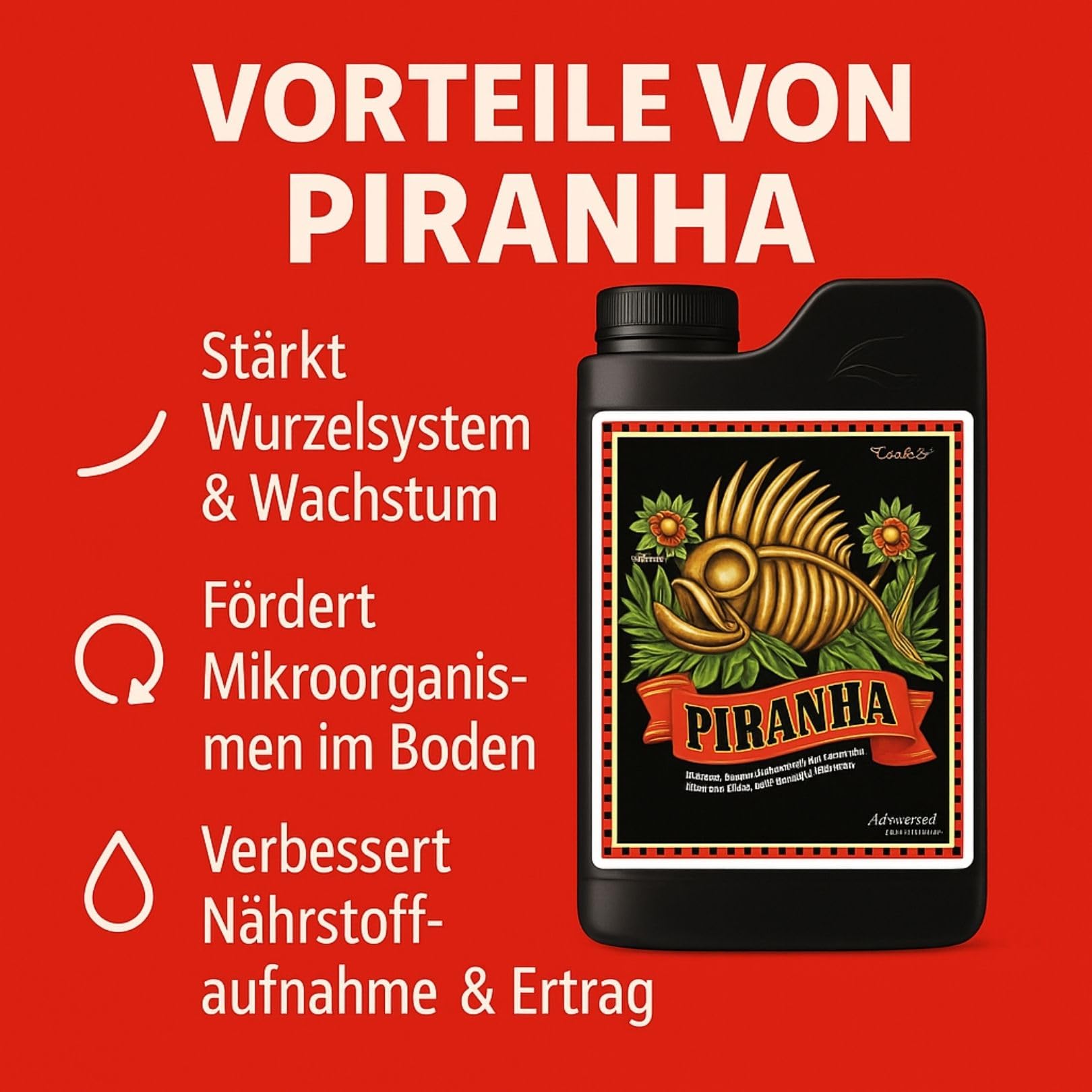 Weedness Advanced Nutrients Piranha 1 Liter - NPK Dünger Grow Anbau Indoor Erde Flüssigdünger Organischer Bio