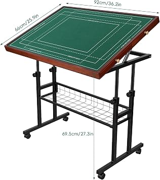 Puzzle Table with Drawers, Height Adjustable Tilting Puzzle Board with Legs and Wheels, Portable Puzzle Table Easel Puzzle Assembly Table Gift Idea for Family Adults Seniors (Black)