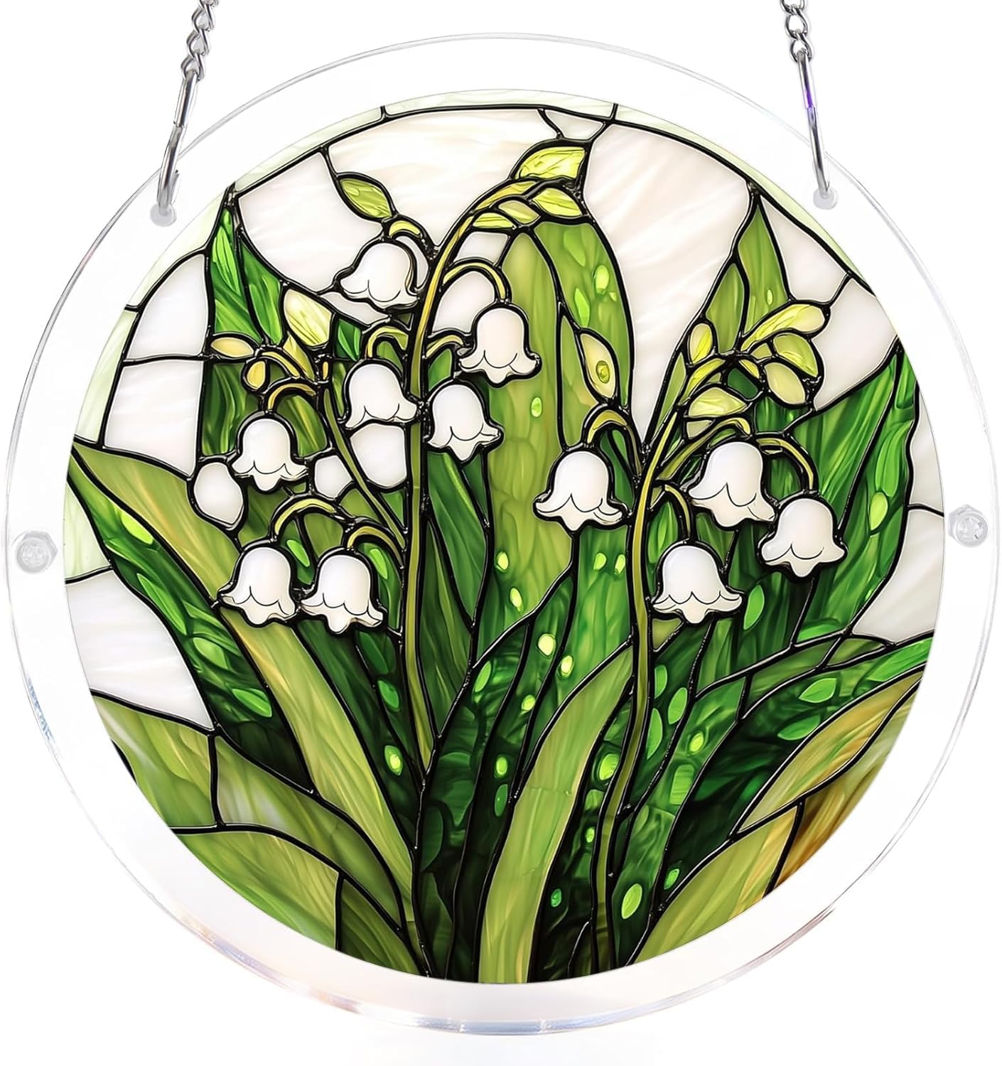 Lily Acrylic Jigsaw Puzzles Suncatcher, 8.2 Inch Window Hanging Suncatcher Acrylic Puzzle, DIY Home Decor Art Gift