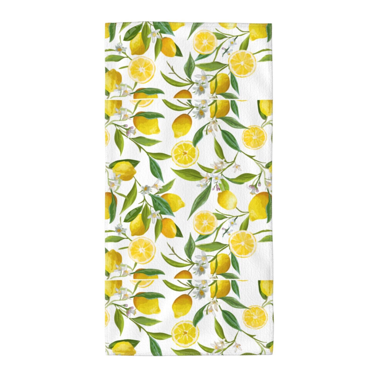 DIEzig Fresh Tropical Lemons Fashion Printed Long Bath Towel For Pool Side Seaside Holiday