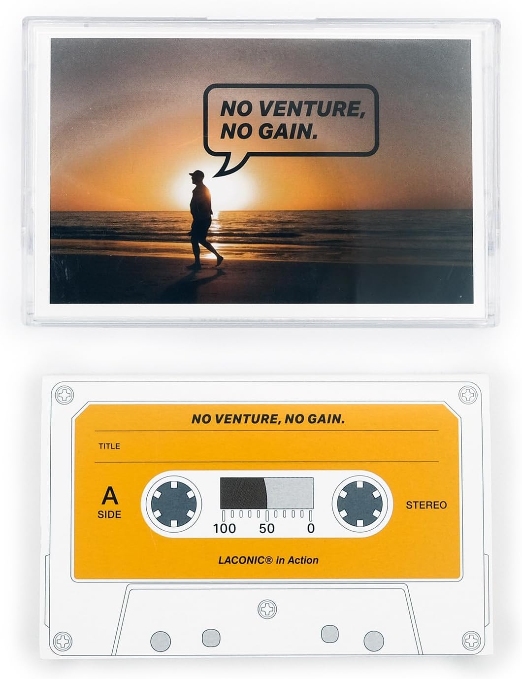 Laconic IA-03PH03 Notebook, Horizontal Ruled + Graph Interaction Cassette Tape Notebook, Sea