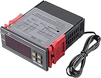 Vista 6 de UMLIFE 2 Pack STC-1000 10A DC 12V Controlador de temperatura digital LED, termostato con interruptor de control, 2 salidas de relé y sensores