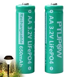 AA 3 2V LiFePo4 650mAh Solar Battery AA 3 2V Lithium Iron Phosphate Rechargeable Battery for Garden Solar