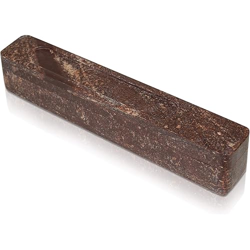 Hand Carved Soapstone Incense Burner Box 10" Inches Storage Incense Holder, Brown Incense Stick Stand, Stick Holder, Incense Burners