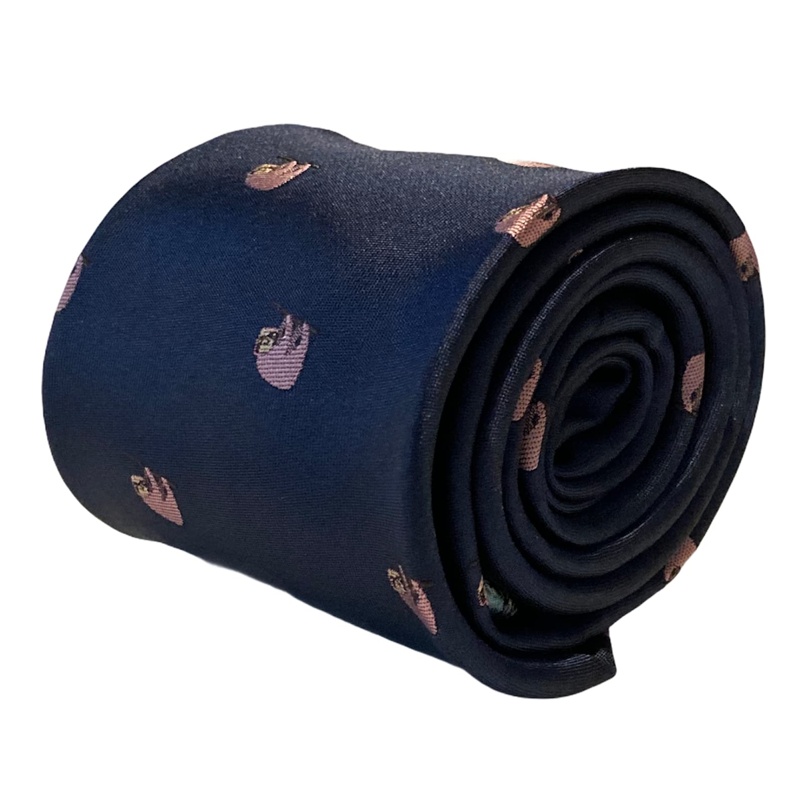 Frederick Thomas Men's Navy -S Tie With Cute Sloth Embroidered Design Classic Necktie Novelty Him Gift-S Birthday Prime Sale Classic Neck 20 Sets 40-Th Animal 30-Th Pounds Ties Dad 50-Th