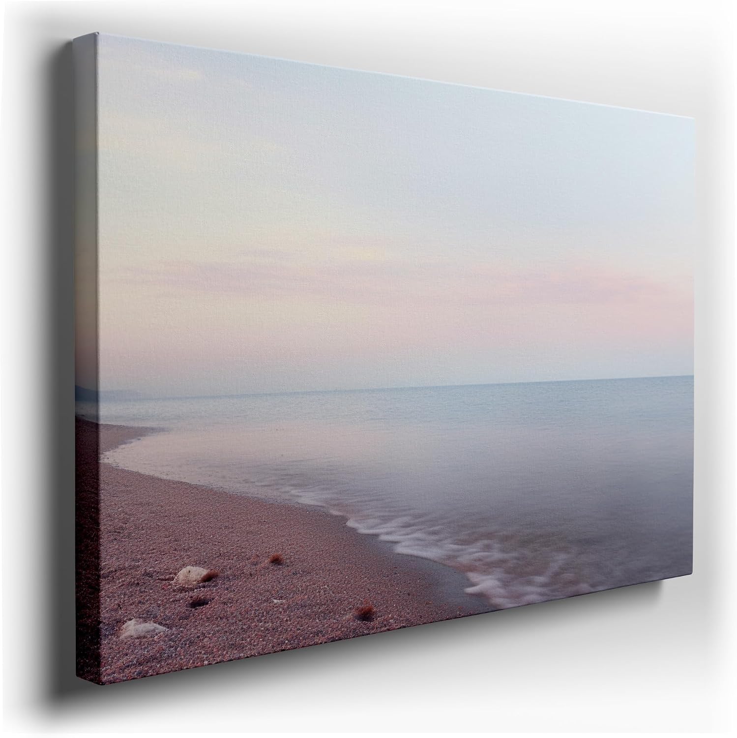 Canvas for Living room. Serene Sunset: When the Sea Whispers to the Shore, 27 x 18 inch Canvas Wall Art - Contemporary Masterpieces - Modern Home Decor