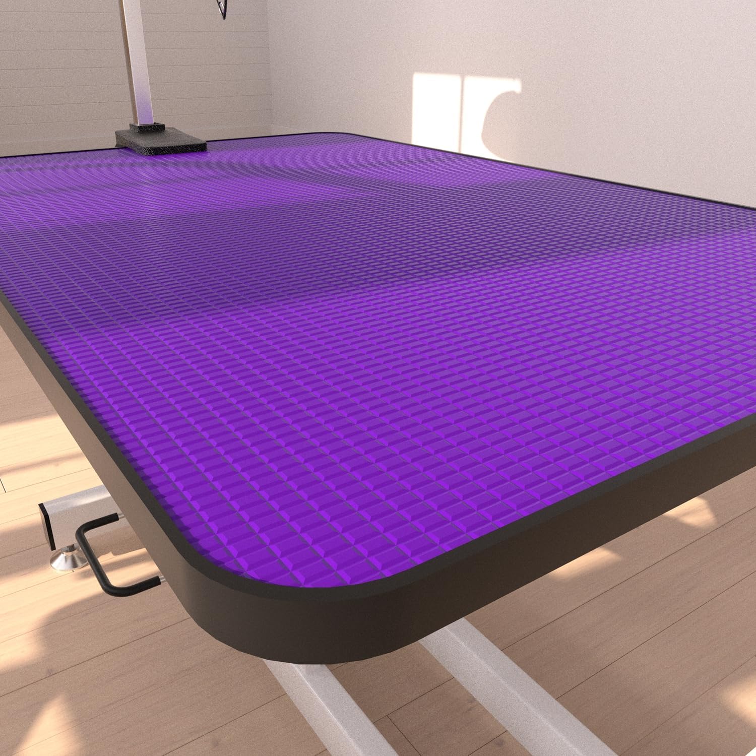 Hydraulic Dog Pet Grooming Table, 42 Inch Heavy Duty Z Lift Structure Professional Dog Grooming Table Suitable for Large Dogs at Home with Adjustable Arms, Clamps and 2 Grooming Noose, Purple