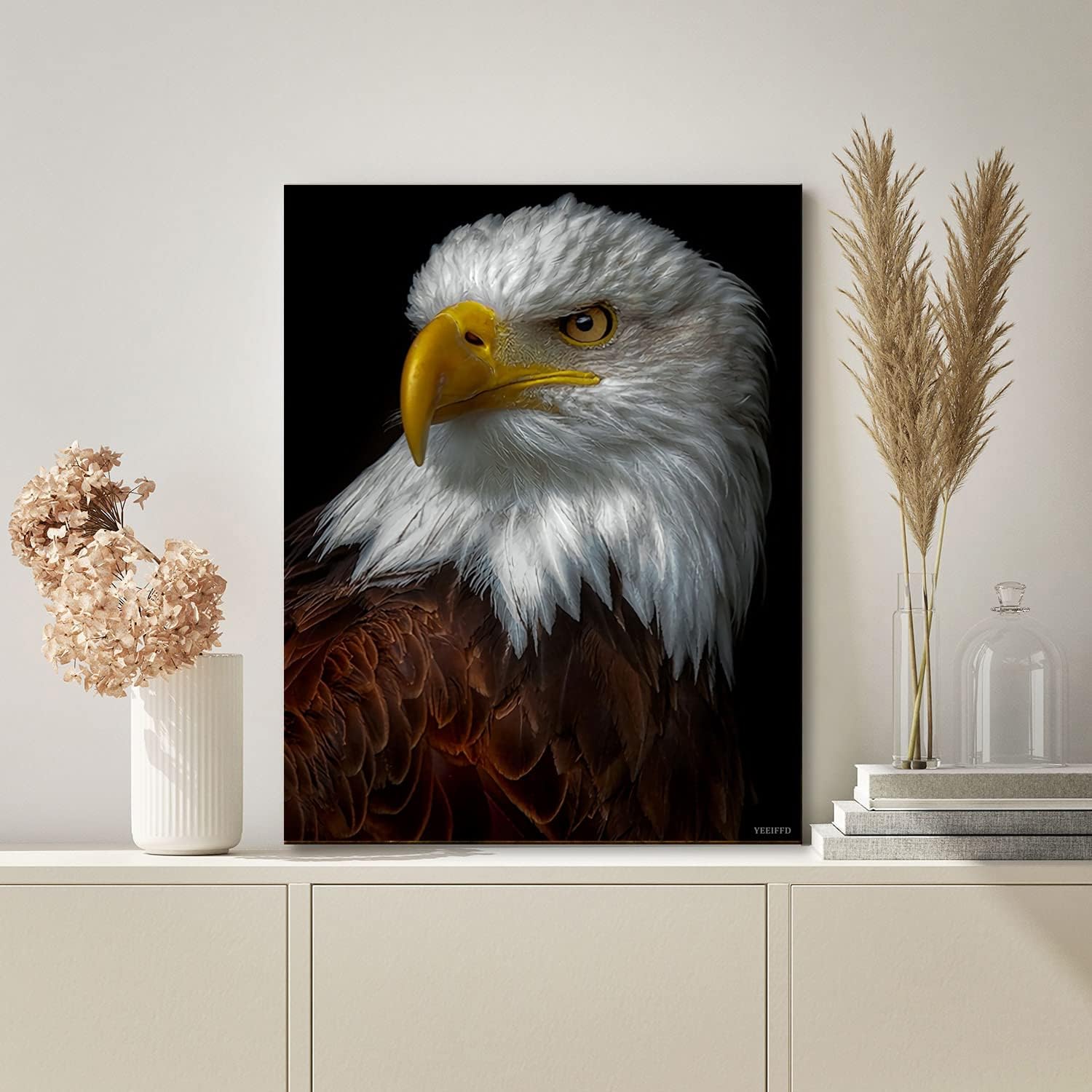 YEEIFFD American Bald Eagle Diamond Art Painting Kits, 12x16 inch 5D Drill Jewel Paint by Numbers for Adults, Crystal Rhinestone Embroidery Pictures Arts Craft for Home Wall Decor Gift
