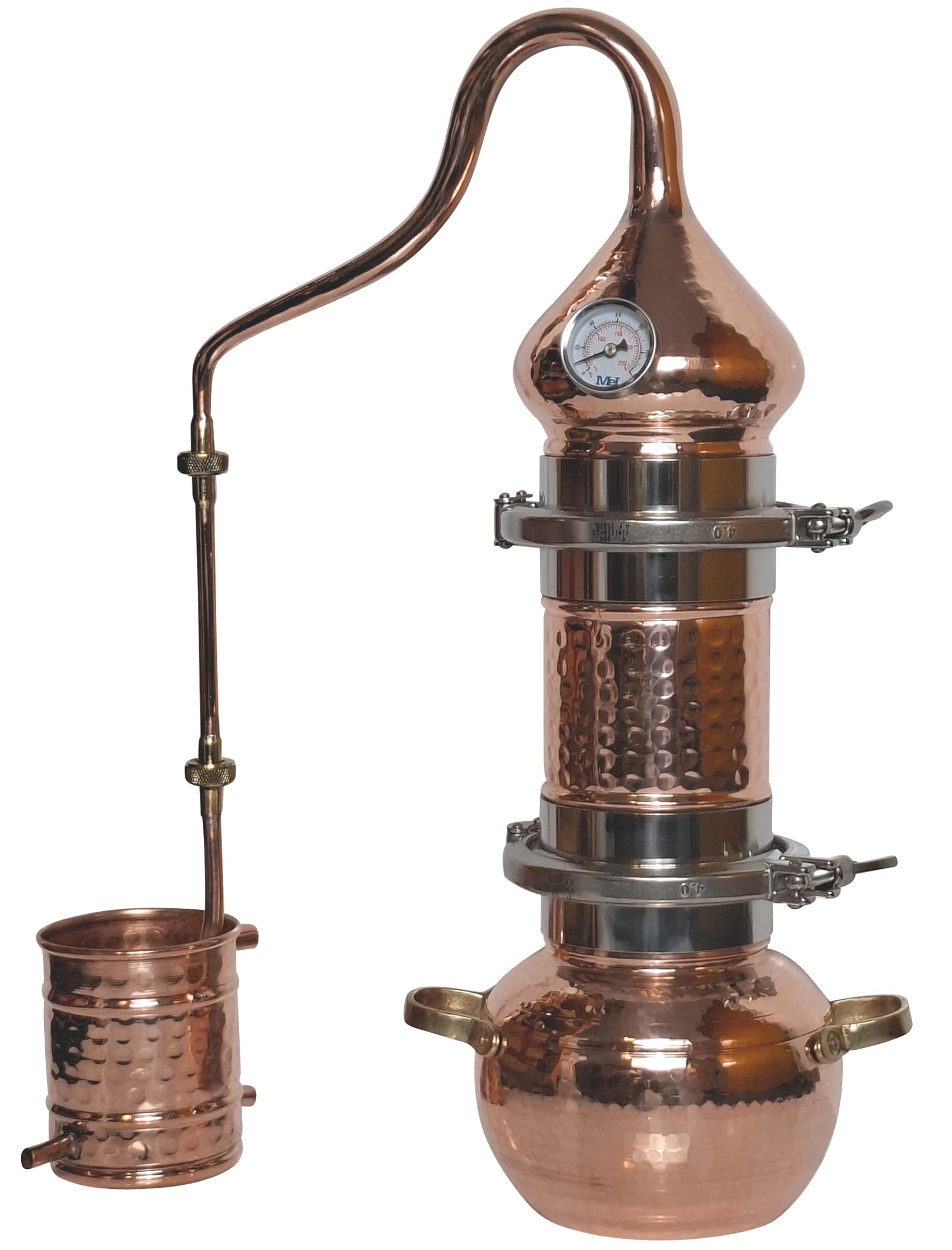 2L Kolonnenbrennerei mit Schnellverschluss, Thermometer - 2 Liter Destille