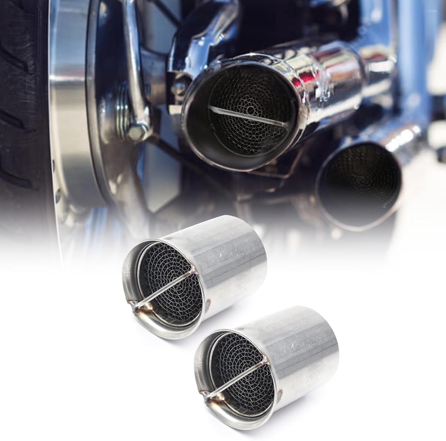 2 Pcs Exhaust Baffle Silencer Exhaust DB Killer Silencer