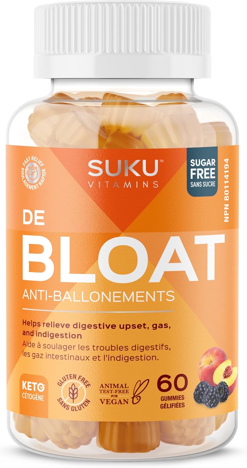 Suku Vitamins Debloat Digestion Gummies for Gut Health, Infused with